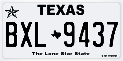 TX license plate BXL9437
