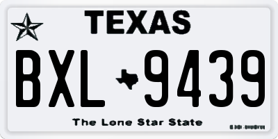 TX license plate BXL9439
