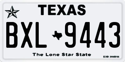 TX license plate BXL9443