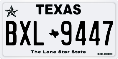 TX license plate BXL9447