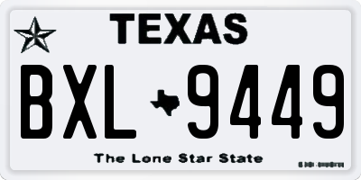 TX license plate BXL9449