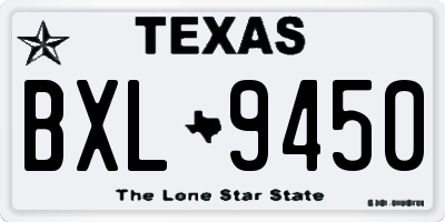 TX license plate BXL9450