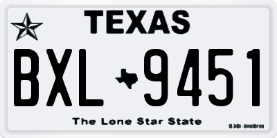 TX license plate BXL9451
