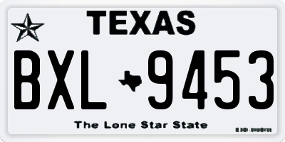 TX license plate BXL9453