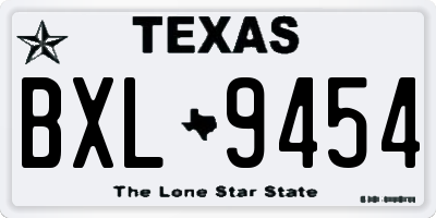 TX license plate BXL9454