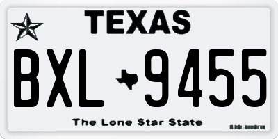 TX license plate BXL9455