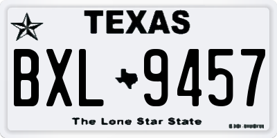 TX license plate BXL9457