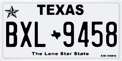 TX license plate BXL9458
