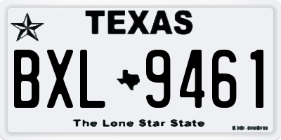 TX license plate BXL9461