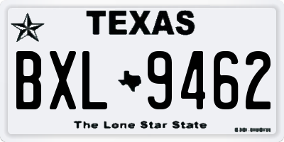 TX license plate BXL9462