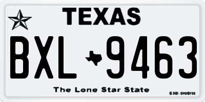TX license plate BXL9463