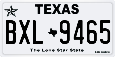 TX license plate BXL9465