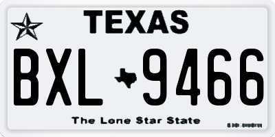 TX license plate BXL9466