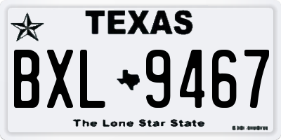 TX license plate BXL9467