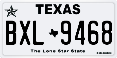 TX license plate BXL9468