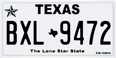 TX license plate BXL9472