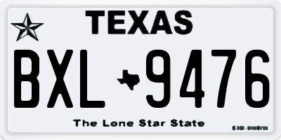 TX license plate BXL9476