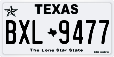 TX license plate BXL9477