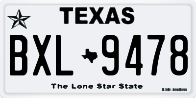TX license plate BXL9478