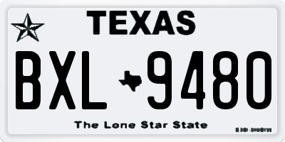 TX license plate BXL9480