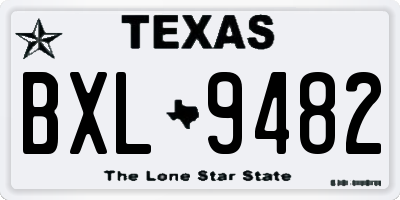TX license plate BXL9482
