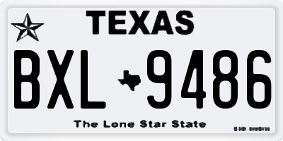 TX license plate BXL9486