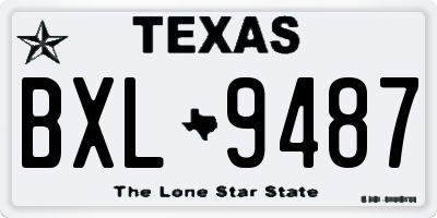 TX license plate BXL9487