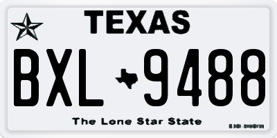 TX license plate BXL9488