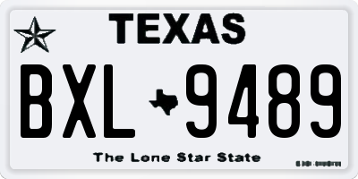 TX license plate BXL9489
