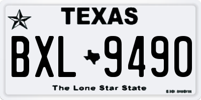 TX license plate BXL9490