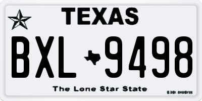 TX license plate BXL9498