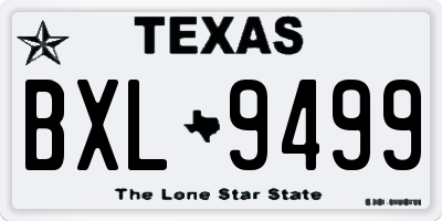 TX license plate BXL9499