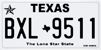 TX license plate BXL9511