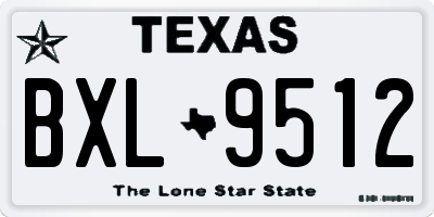 TX license plate BXL9512