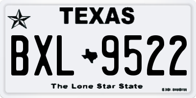 TX license plate BXL9522