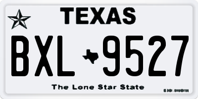 TX license plate BXL9527