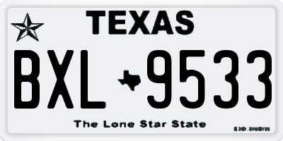 TX license plate BXL9533