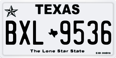 TX license plate BXL9536