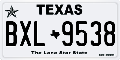 TX license plate BXL9538