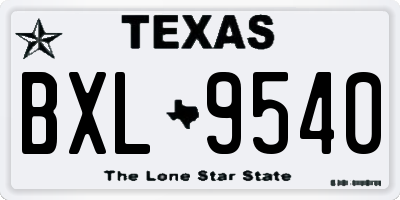 TX license plate BXL9540