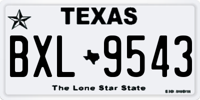 TX license plate BXL9543