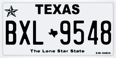 TX license plate BXL9548
