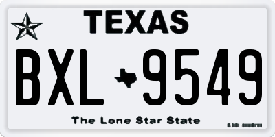 TX license plate BXL9549