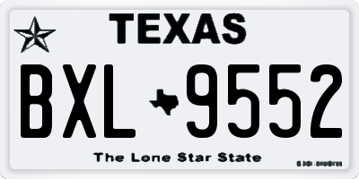 TX license plate BXL9552