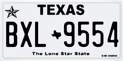 TX license plate BXL9554