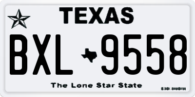 TX license plate BXL9558