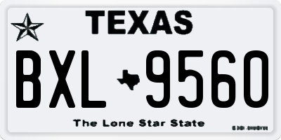 TX license plate BXL9560
