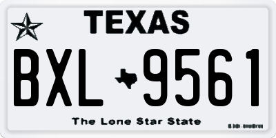 TX license plate BXL9561