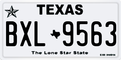 TX license plate BXL9563