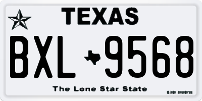 TX license plate BXL9568
